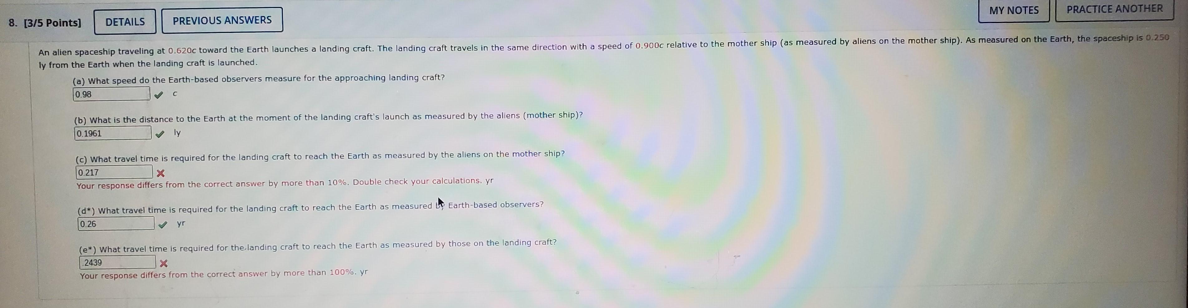 Solved Incorrect Question 5 0 2 Pts A Large Spaceship Is Or Cheggcom