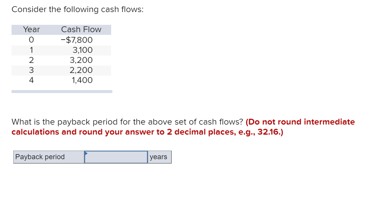 Solved Consider The Following Cash Flows Year Cash Flow Chegg