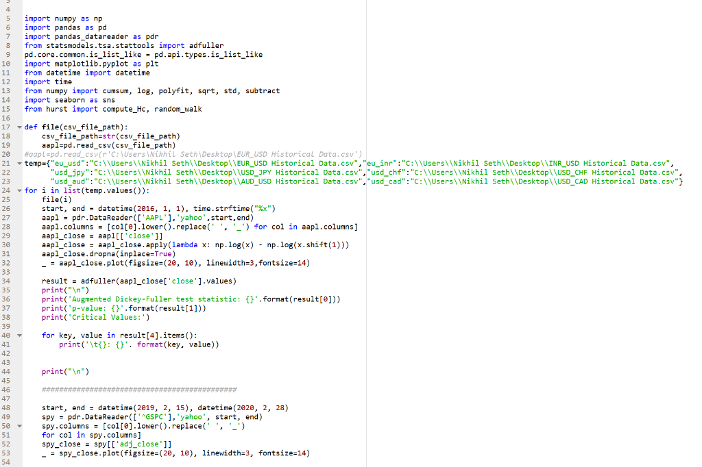 Solved Hi, I have issues with running my code for the csv | Chegg.com