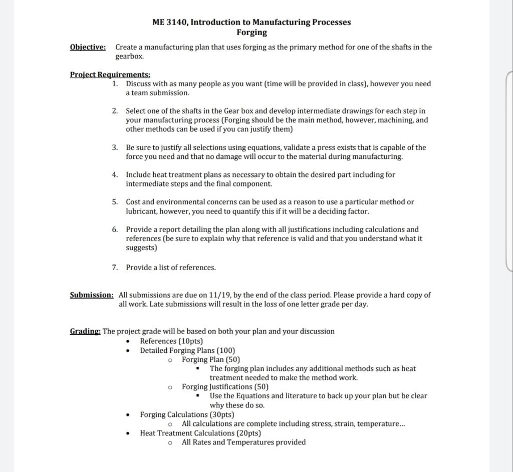 Solved ME 3140, Introduction to Manufacturing Processes | Chegg.com