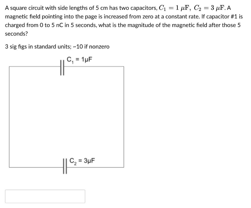 Solved A square circuit with side lengths of 5 cm has two | Chegg.com