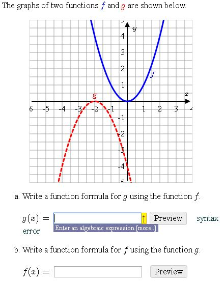 Solved The graphs of two functions f and g are shown below. | Chegg.com