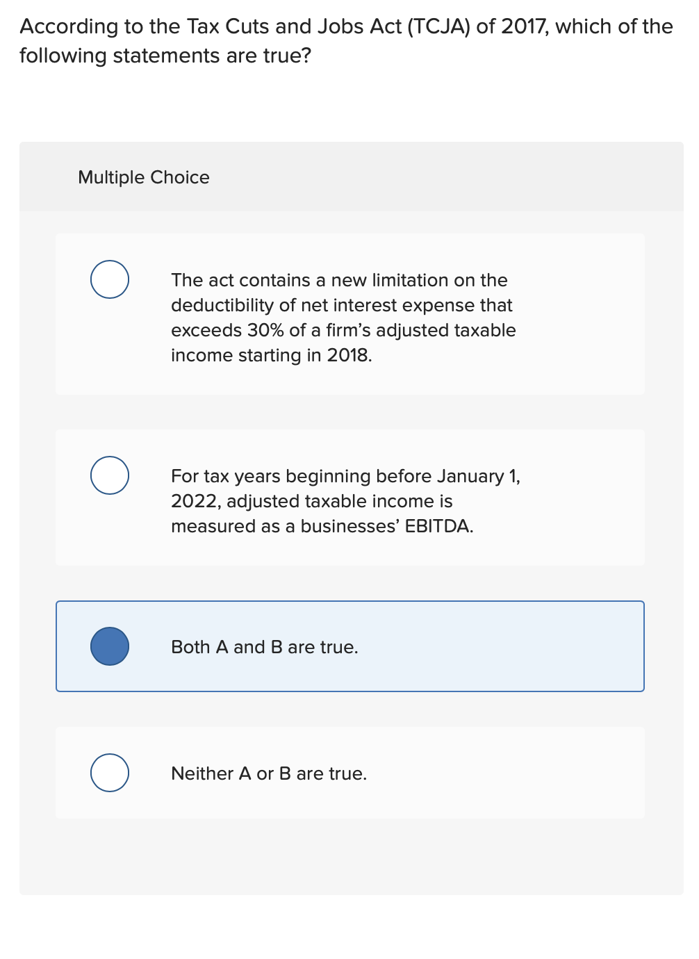 Solved According To The Tax Cuts And Jobs Act (TCJA) Of | Chegg.com