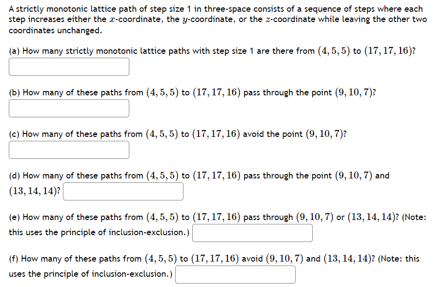 Solved A strictly monotonic lattice path of step size 1 in