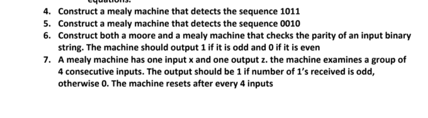 Solved 4. Construct a mealy machine that detects the | Chegg.com