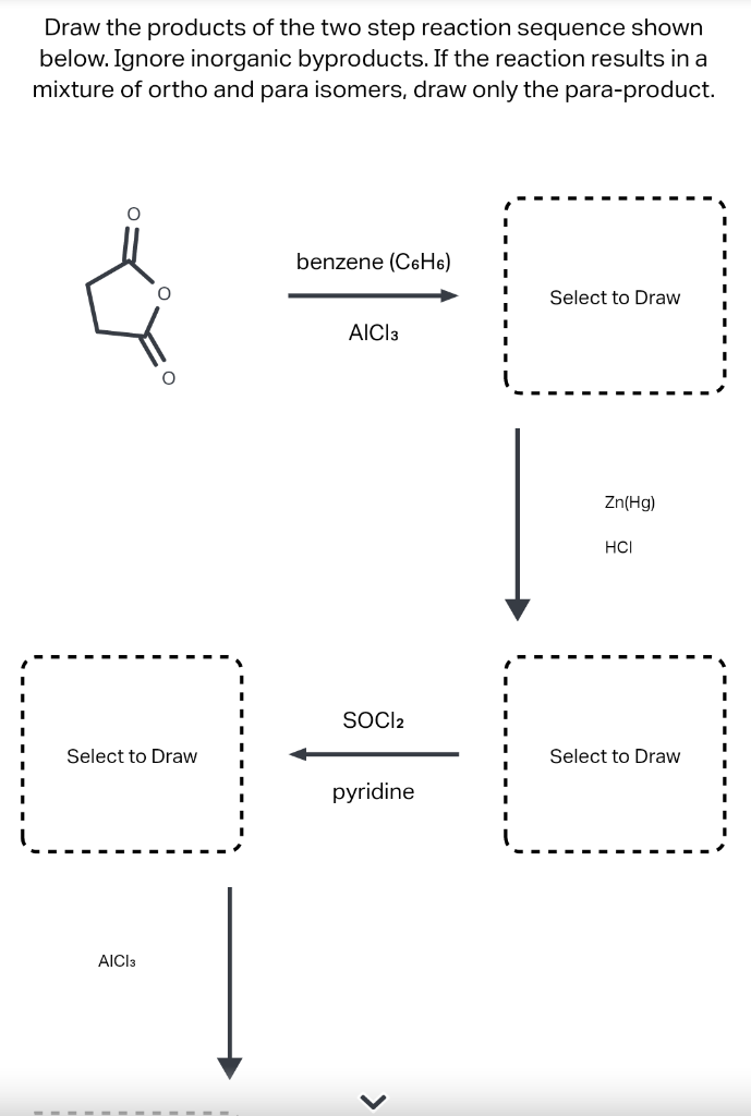 Solved Draw the products of the two step reaction sequence | Chegg.com