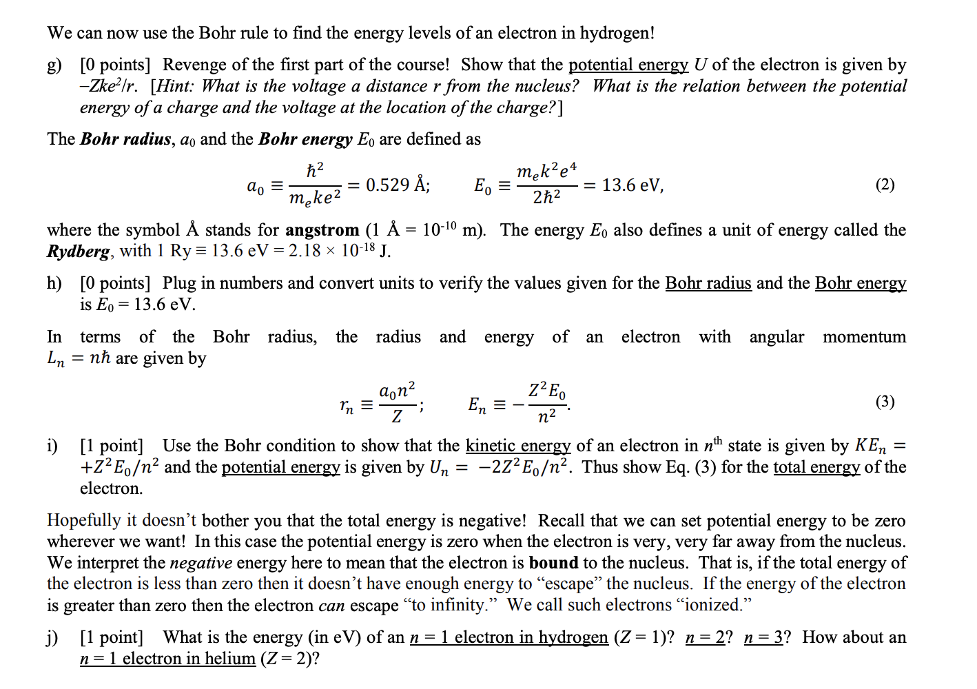 Solved We can now use the Bohr rule to find the energy | Chegg.com