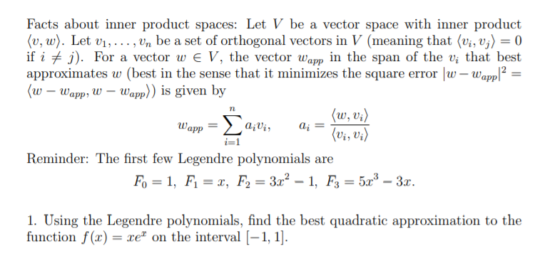 Solved Facts about inner product spaces: Let V be a vector | Chegg.com