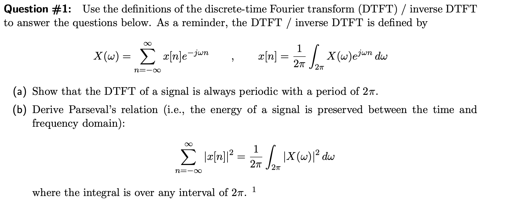 Solved Question 1 Use The Definitions Of The Discrete T Chegg Com