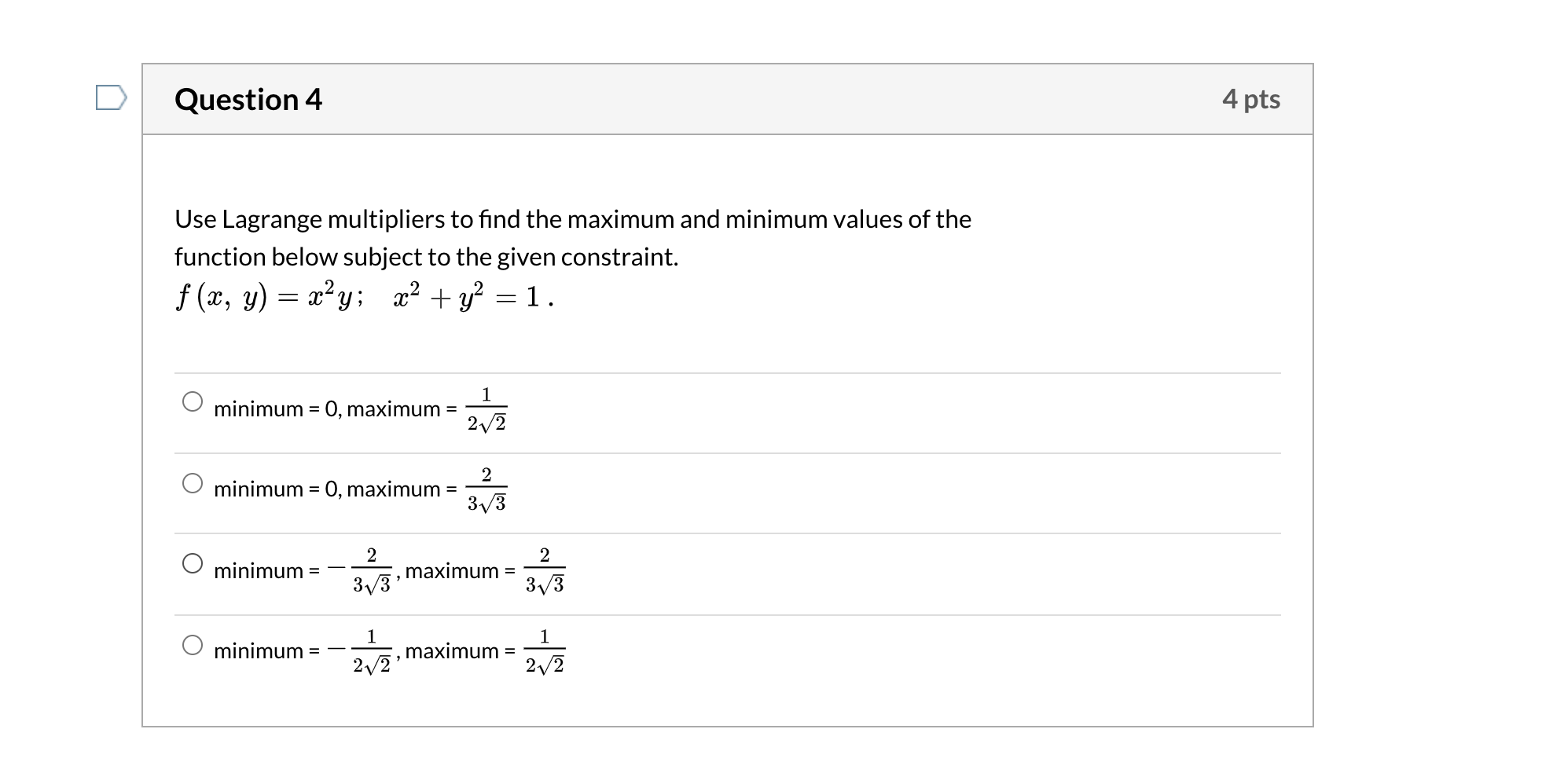 Solved Question 3 4 Pts F X Y 3xy Xy Xy2 Hint Chegg Com