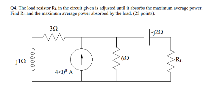 Solved Q4. The load resistor Rư in the circuit given is | Chegg.com