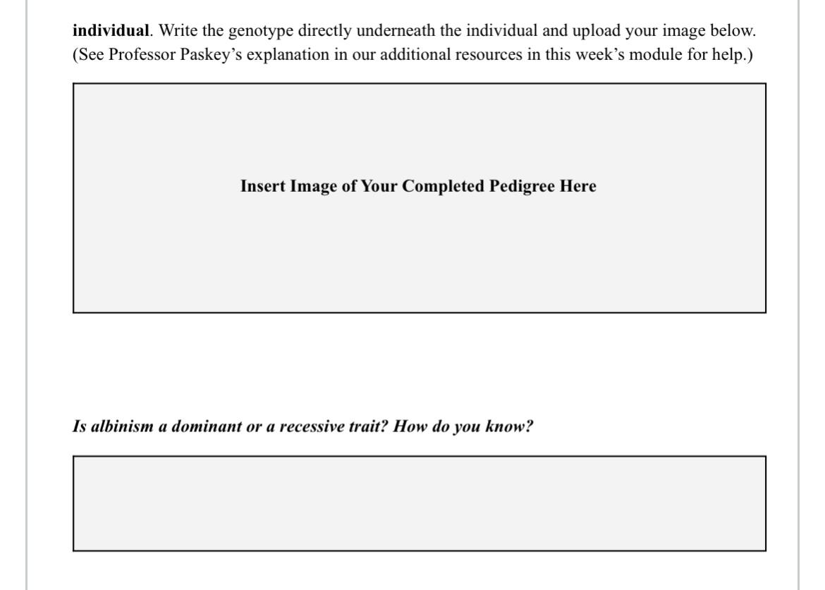 1. Albinism pedigree. The pedigree in the link
