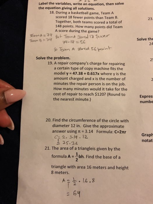 Solved Label the variables, write an equation, then solve | Chegg.com