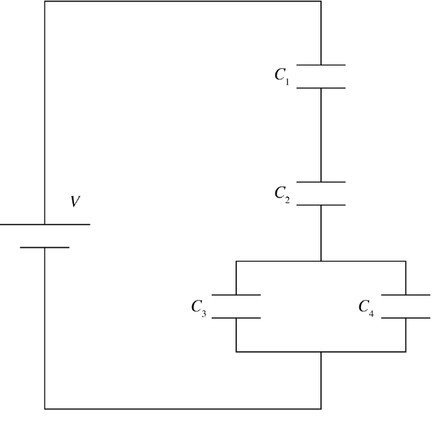 Solved Four capacitors are arranged in the circuit shown in | Chegg.com