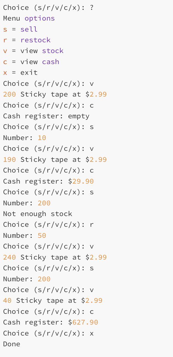 Solved solve in PYTHON: A store sells one product. The name | Chegg.com