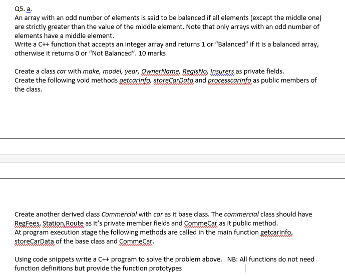Solved Q5. a. An array with an odd number of elements is | Chegg.com