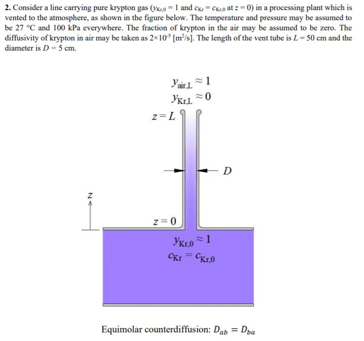 2. Consider a line carrying pure krypton gas (ro 1 | Chegg.com