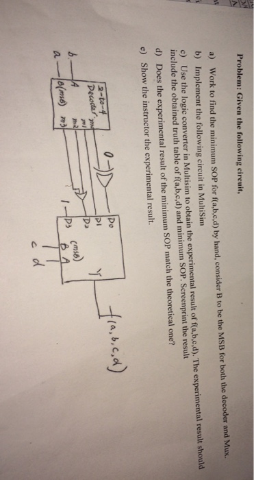 Solved Given The Following Circuit. A) Work To Find The | Chegg.com