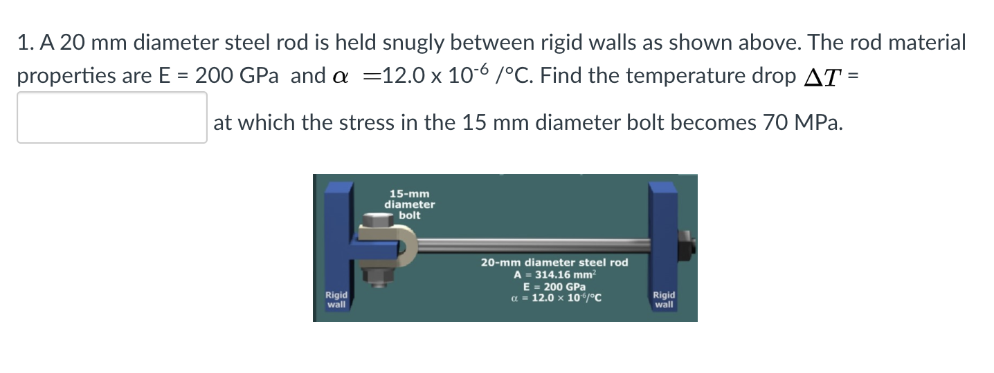 Solved 1. A 20 mm diameter steel rod is held snugly between