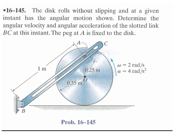 solved-16-145-the-disk-rolls-without-slipping-and-at-a-chegg