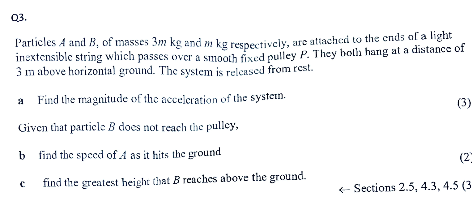 Solved Particles A And B, Of Masses 3m Kg And M Kg | Chegg.com