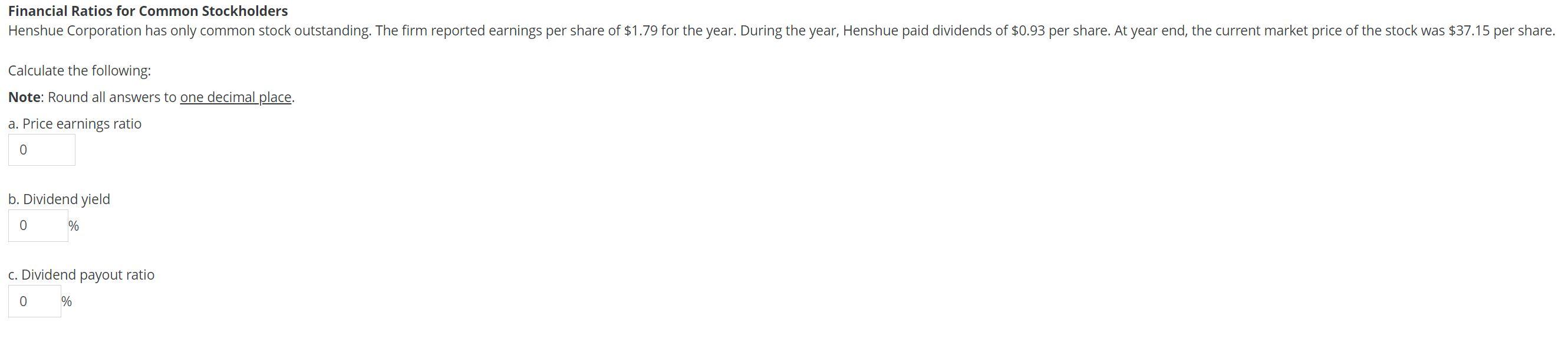 Solved Calculate the following: Note: Round all answers to | Chegg.com