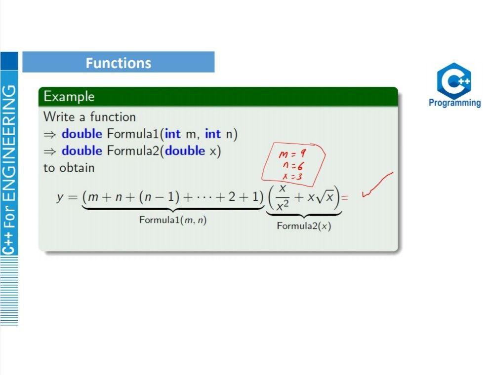 Solved Functions Programming C++ For ENGINEERING Example | Chegg.com