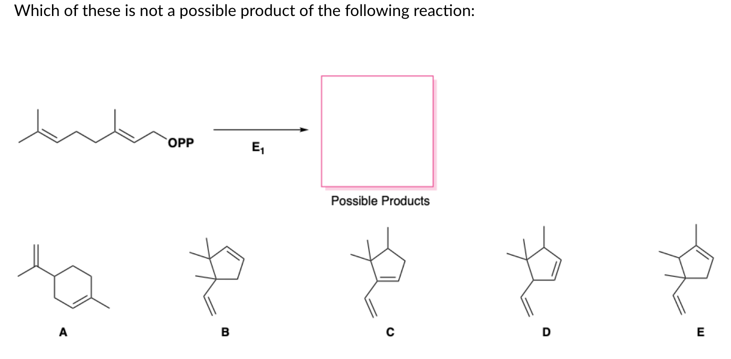 Solved Which of these is not a possible product of the | Chegg.com