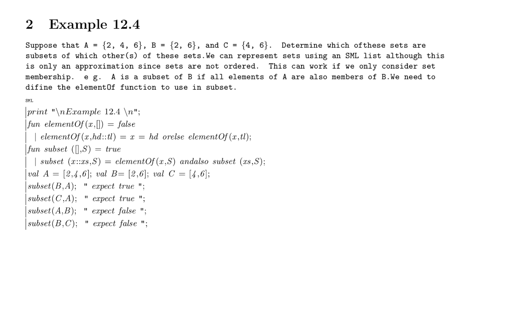 Solved Complete the Testing nestedSets.sml The second | Chegg.com
