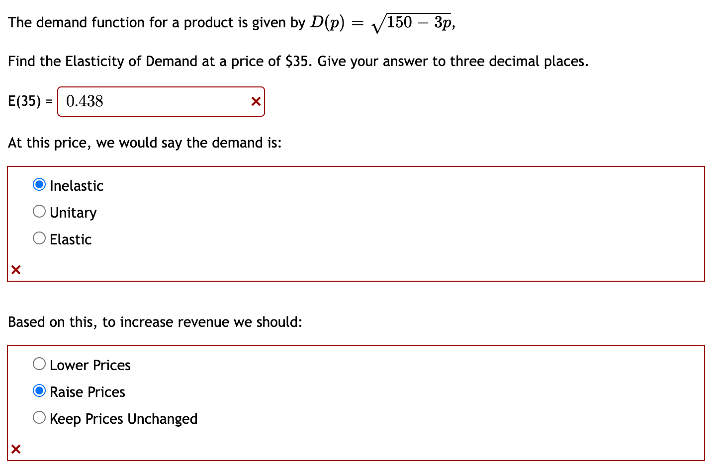 Solved The demand function for a product is given by D(p) = | Chegg.com