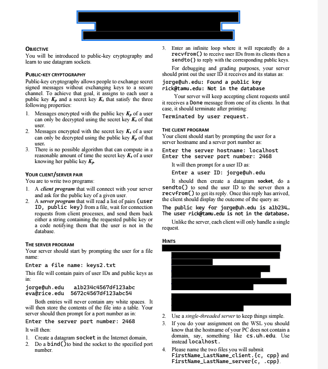 Solved WIRTE TWO PROGRAMS ONE A CLIENT PROGRAM AND ONE A | Chegg.com