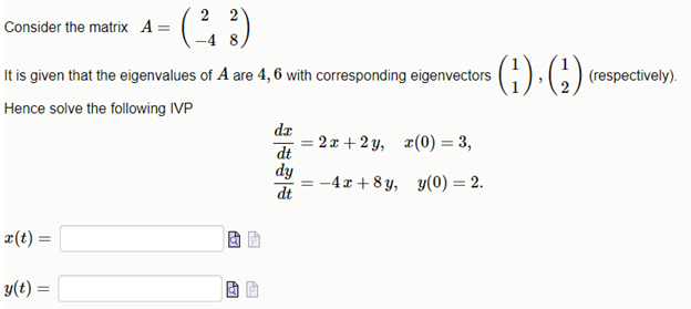 Solved Consider the matrix A=(2−428) It is given that the | Chegg.com