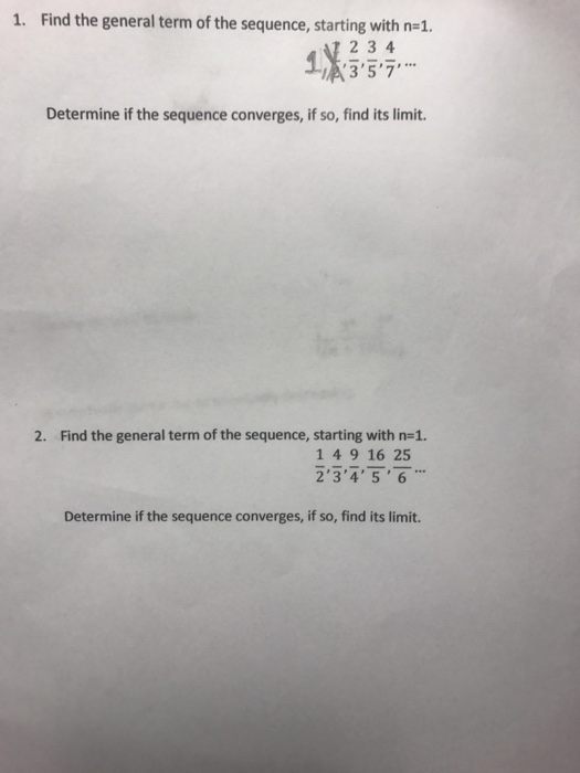 Solved Find the general term of the sequence, starting with | Chegg.com