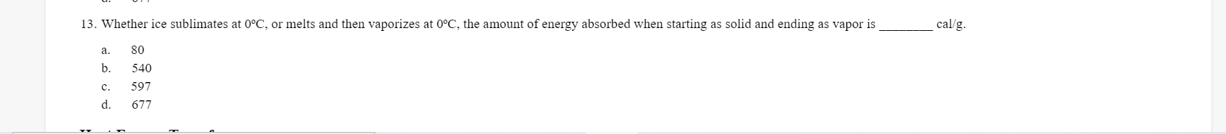 Solved Latent Heat and Water Latent heat is the amount of | Chegg.com