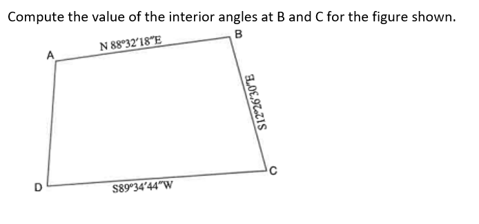 Solved Compute the value of the interior angles at B and C | Chegg.com