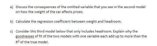 Solved 4. Consider the two models below. Assume the true | Chegg.com