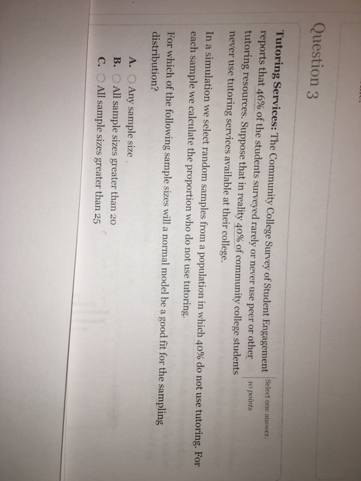 Solved Question 3 Tutoring Services: The Community College | Chegg.com