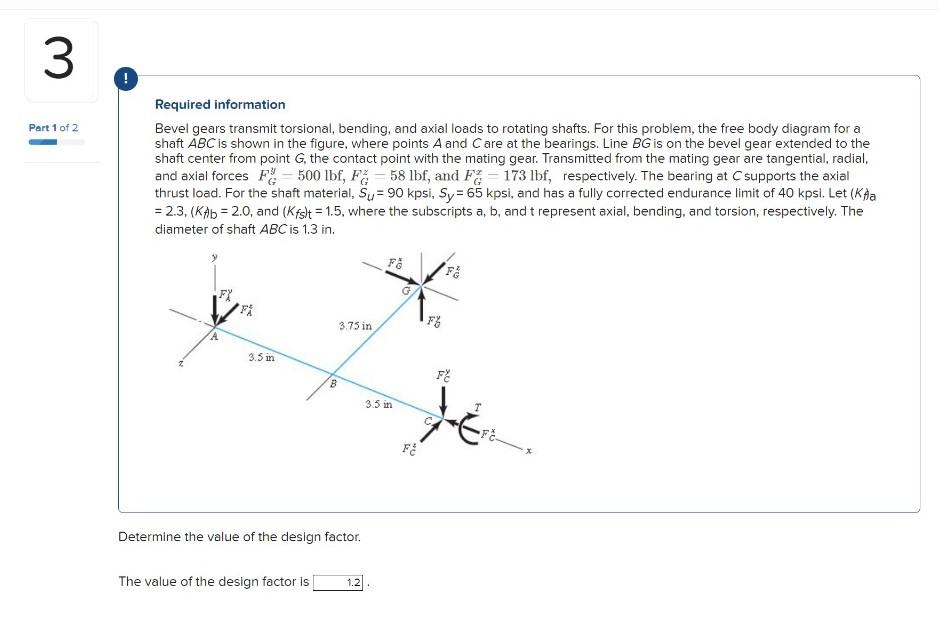 Solved 3 Part 1 of 2 Required information Bevel gears
