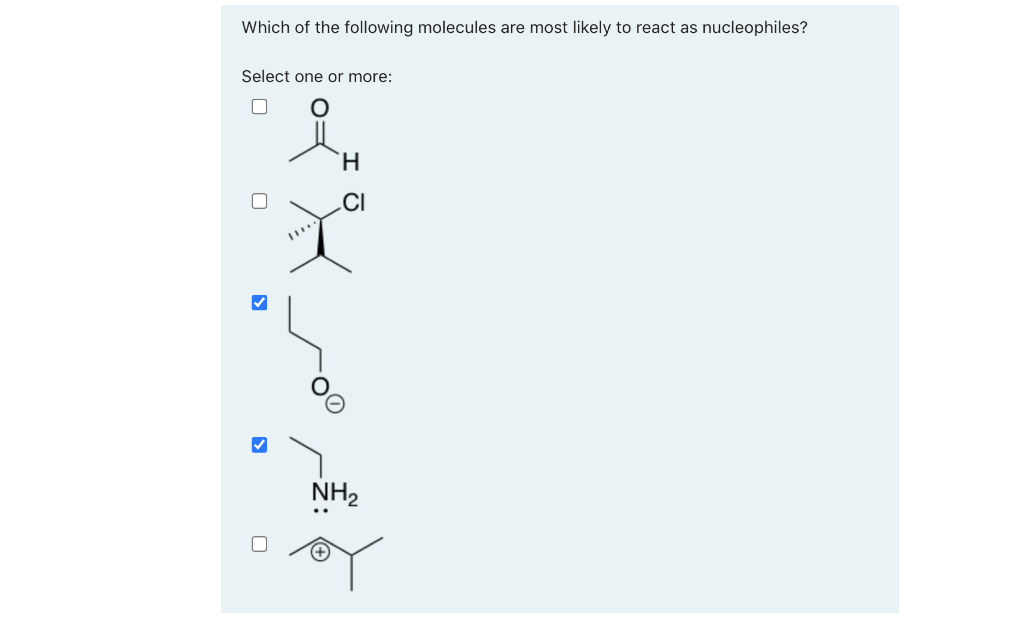 Solved Which of the following molecules are most likely to | Chegg.com