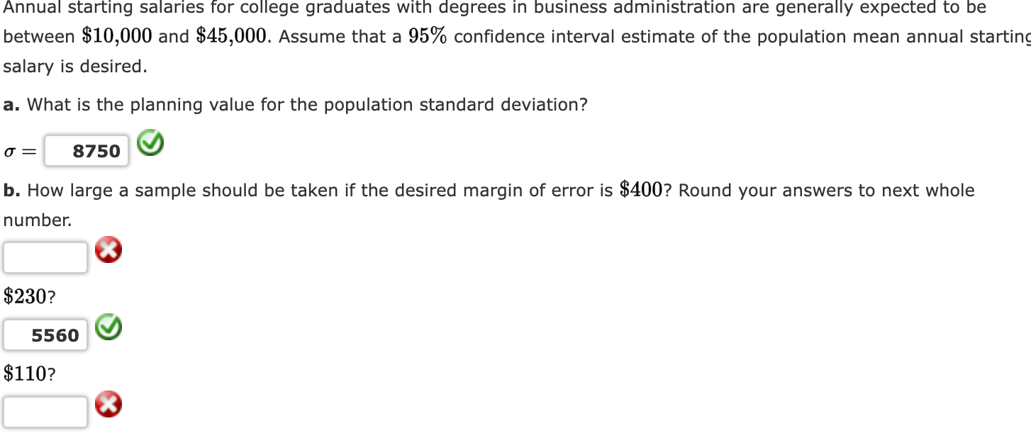 Solved Annual starting salaries for college graduates with