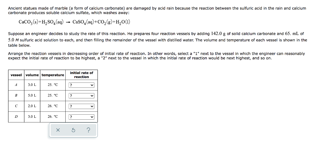 Solved Ancient statues made of marble (a form of calcium