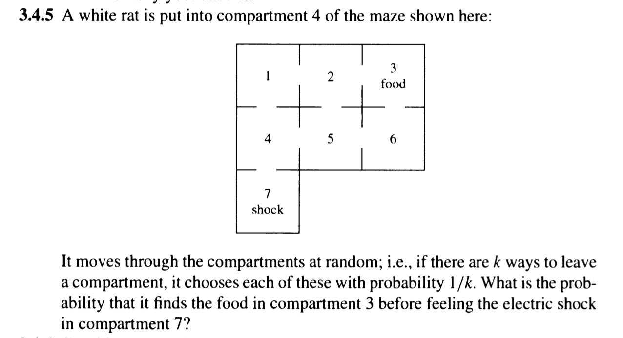 Solved 3.4.5 A White Rat Is Put Into Compartment 4 Of The | Chegg.com