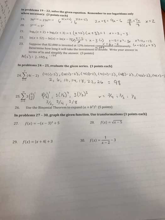 Solved In problems 19-22, solve the given equation. Remember | Chegg.com