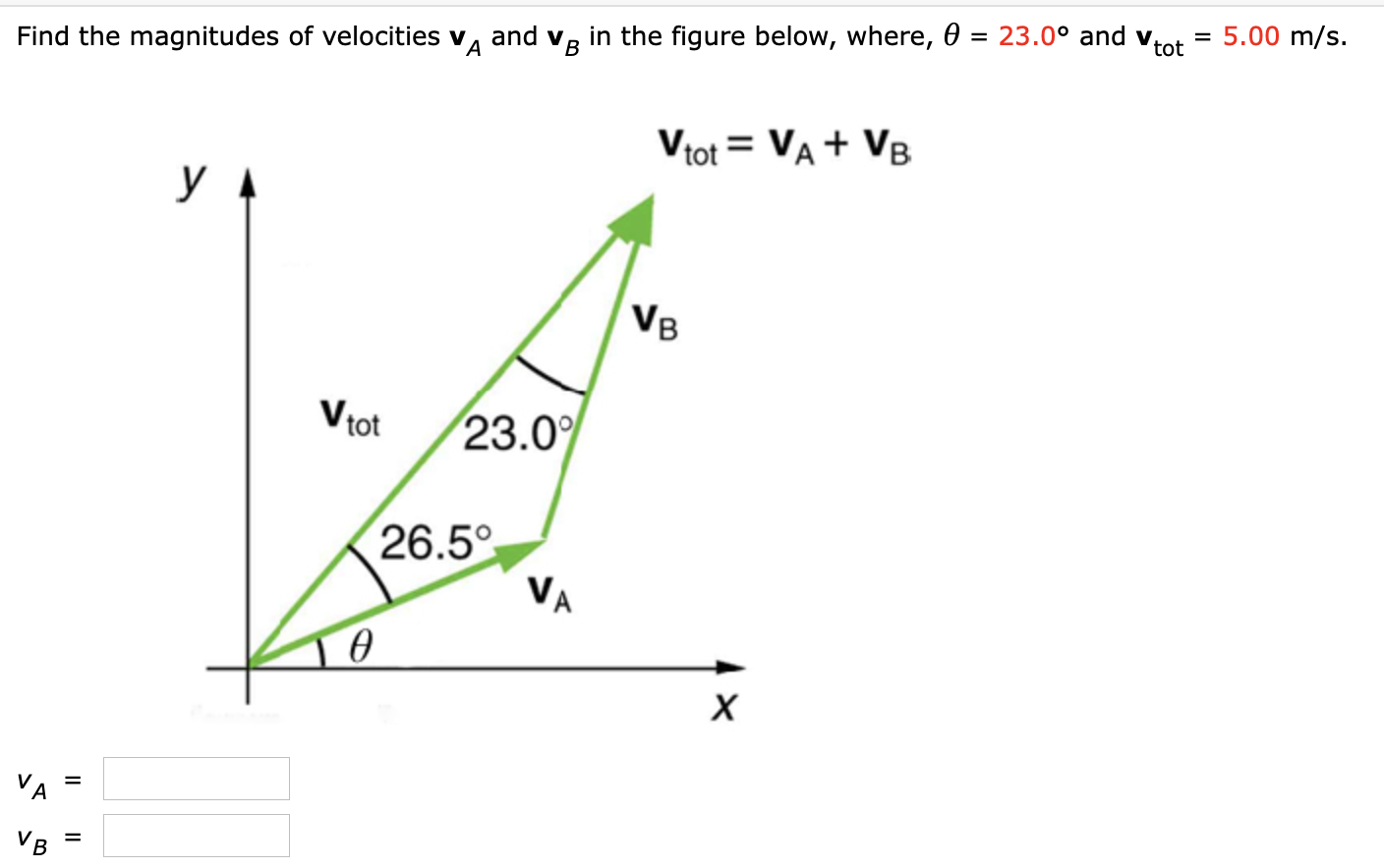 Solved Find The Magnitudes Of Velocities V VA And V VB. In | Chegg.com