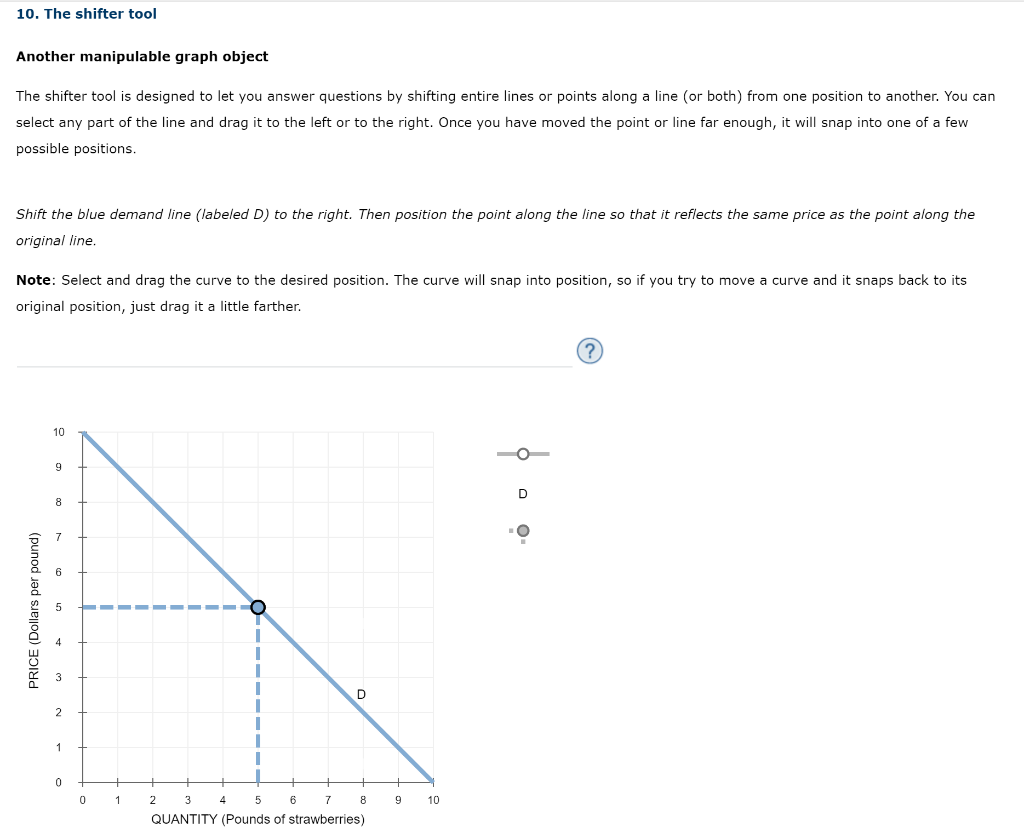 Solved 10. The shifter tool Another manipulable graph object