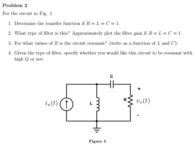 Solved The circuit in (Figure 1) ﻿has the transfer