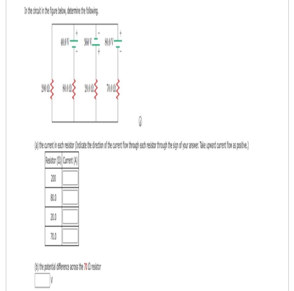 Solved In the circuit in the figure below , determine the | Chegg.com