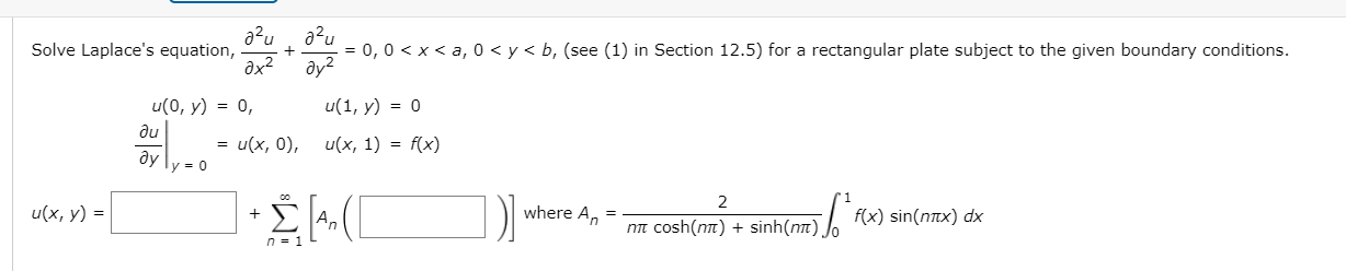 Solved Solve Laplace's Equation, ∂2u ∂x2 + | Chegg.com