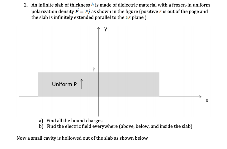 Solved 2. An Infinite Slab Of Thickness H Is Made Of | Chegg.com