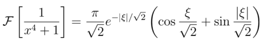 Solved F[x4+11]=2πe−∣ξ∣/2(cos2ξ+sin2∣ξ∣) | Chegg.com